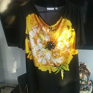 Cowl neck flower top